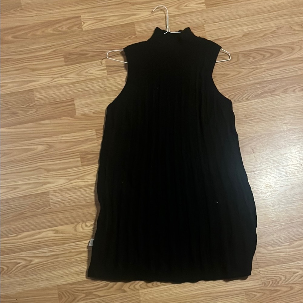 Black Cable Knit Sleeveless Sweater Dress